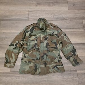 US Army Vtg M-65 Field Camo Military Jacket